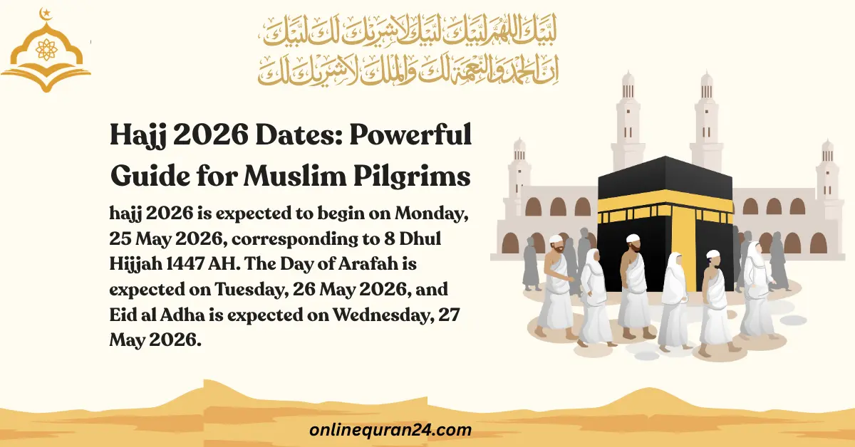 A panoramic view of the Kaaba during the Hajj 2026 pilgrimage season with pilgrims in Ihram.