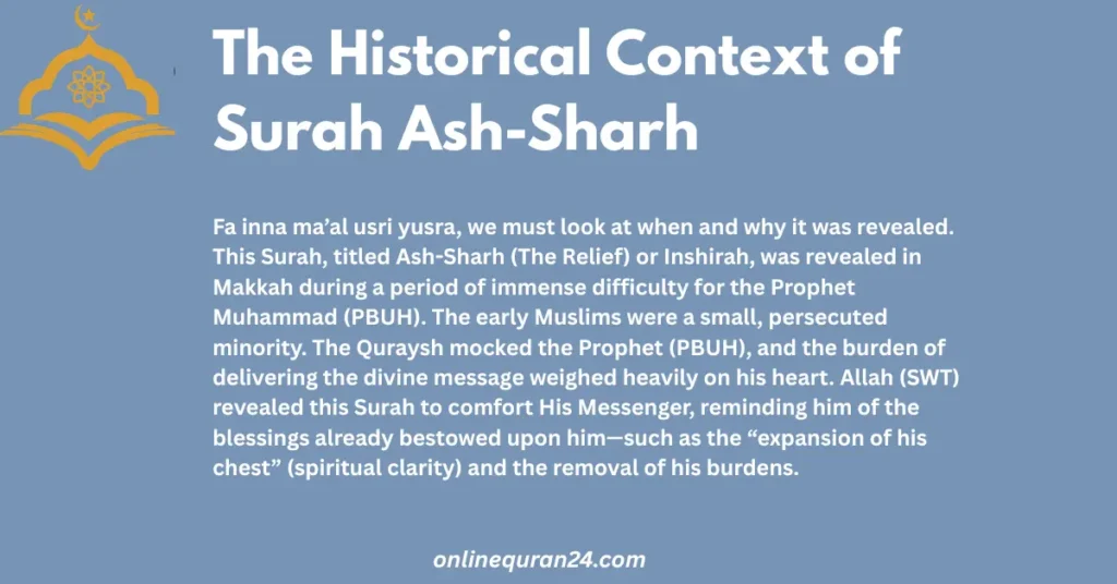 An atmospheric image of ancient Meccan landscapes at dawn, illustrating the historical context of Surah Ash-Sharh and the transition from darkness to light.
