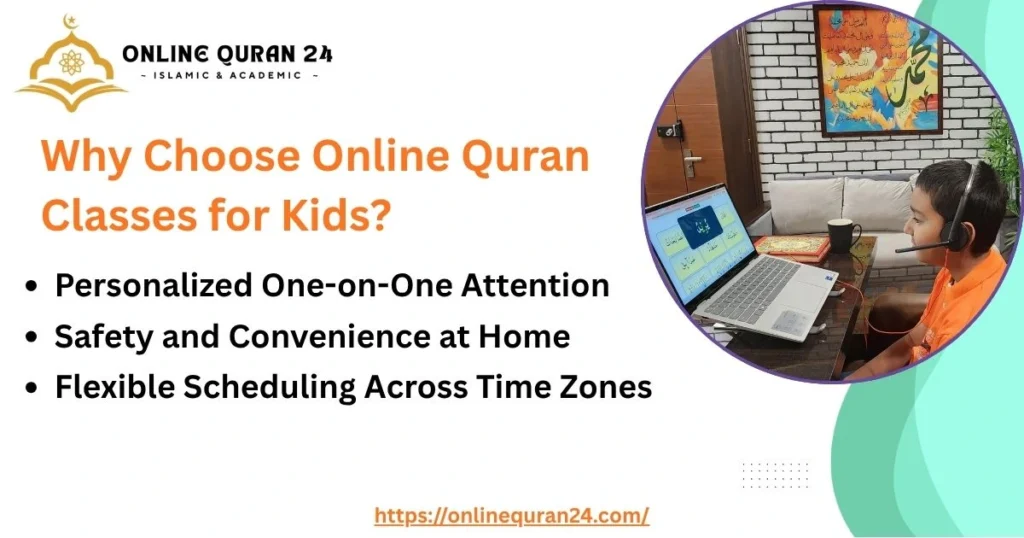 A young child wearing headphones and smiling while attending online classes for kids on a laptop at home.